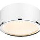 Z-Lite Arlo 13" 2-Light Matte White and Chrome Steel Flush Mount Lighting