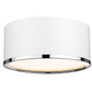 Z-Lite Arlo 13" 2-Light Matte White and Chrome Steel Flush Mount Lighting