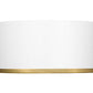 Z-Lite Arlo 13" 2-Light Matte White and Rubbed Brass Steel Flush Mount Lighting