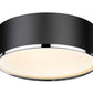 Z-Lite Arlo 16" 3-Light Matte Black and Chrome Steel Flush Mount Lighting