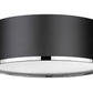 Z-Lite Arlo 16" 3-Light Matte Black and Chrome Steel Flush Mount Lighting