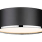 Z-Lite Arlo 16" 3-Light Matte Black and Chrome Steel Flush Mount Lighting