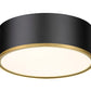 Z-Lite Arlo 16" 3-Light Matte Black and Rubbed Brass Steel Flush Mount Lighting