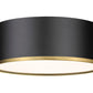 Z-Lite Arlo 16" 3-Light Matte Black and Rubbed Brass Steel Flush Mount Lighting