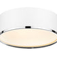 Z-Lite Arlo 16" 3-Light Matte White and Chrome Steel Flush Mount Lighting