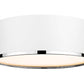 Z-Lite Arlo 16" 3-Light Matte White and Chrome Steel Flush Mount Lighting