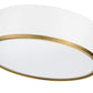 Z-Lite Arlo 16" 3-Light Matte White and Rubbed Brass Steel Flush Mount Lighting