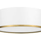 Z-Lite Arlo 16" 3-Light Matte White and Rubbed Brass Steel Flush Mount Lighting