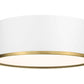 Z-Lite Arlo 16" 3-Light Matte White and Rubbed Brass Steel Flush Mount Lighting