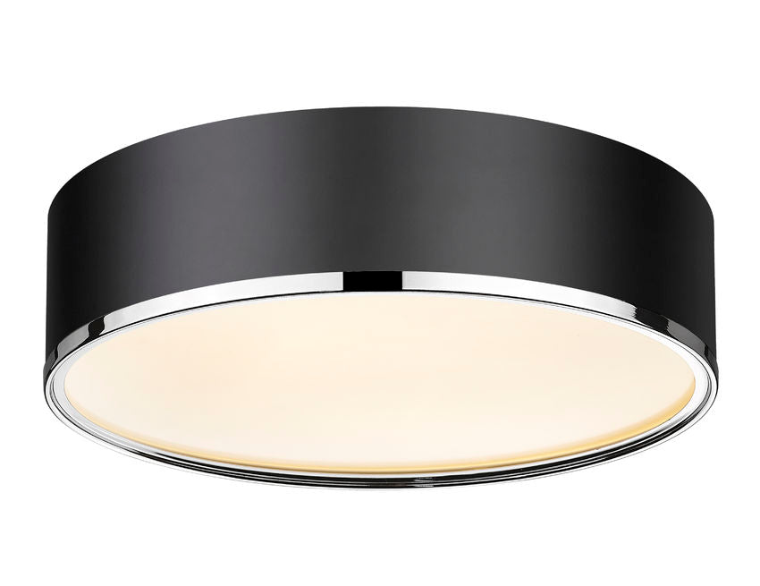 Z-Lite Arlo 20" 4-Light Matte Black and Chrome Steel Flush Mount Lighting