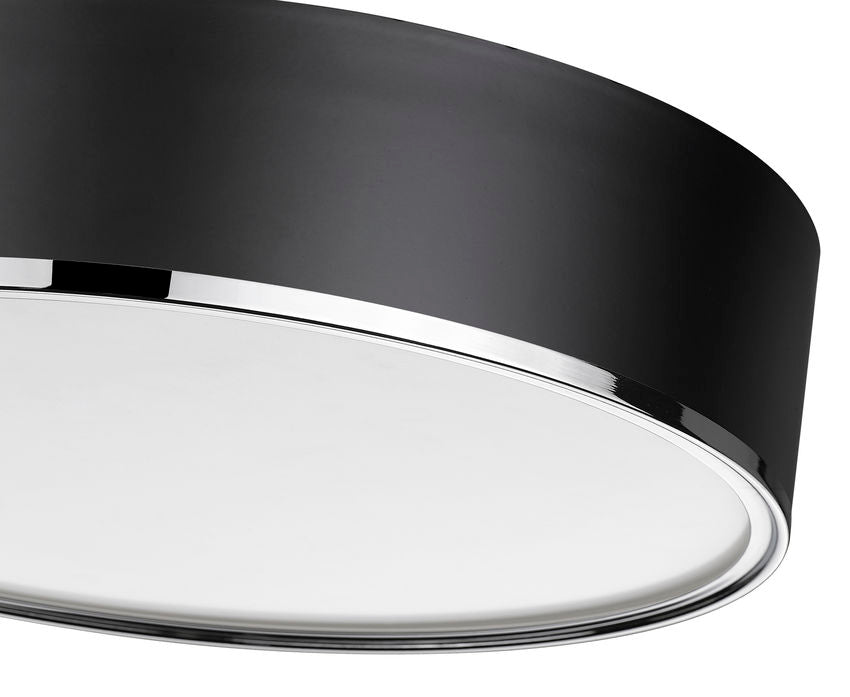 Z-Lite Arlo 20" 4-Light Matte Black and Chrome Steel Flush Mount Lighting