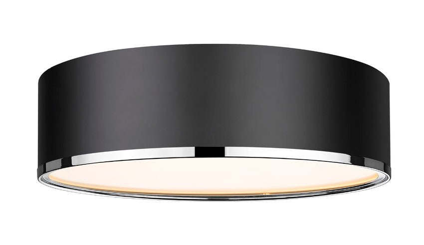 Z-Lite Arlo 20" 4-Light Matte Black and Chrome Steel Flush Mount Lighting