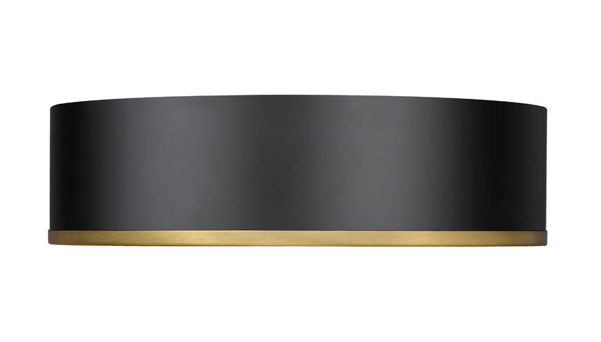 Z-Lite Arlo 20" 4-Light Matte Black and Rubbed Brass Steel Flush Mount Lighting