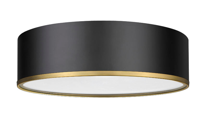 Z-Lite Arlo 20" 4-Light Matte Black and Rubbed Brass Steel Flush Mount Lighting