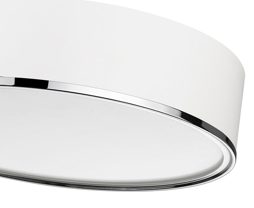 Z-Lite Arlo 20" 4-Light Matte White and Chrome Steel Flush Mount Lighting