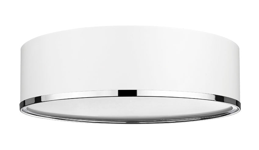 Z-Lite Arlo 20" 4-Light Matte White and Chrome Steel Flush Mount Lighting