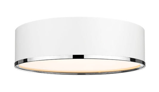 Z-Lite Arlo 20" 4-Light Matte White and Chrome Steel Flush Mount Lighting