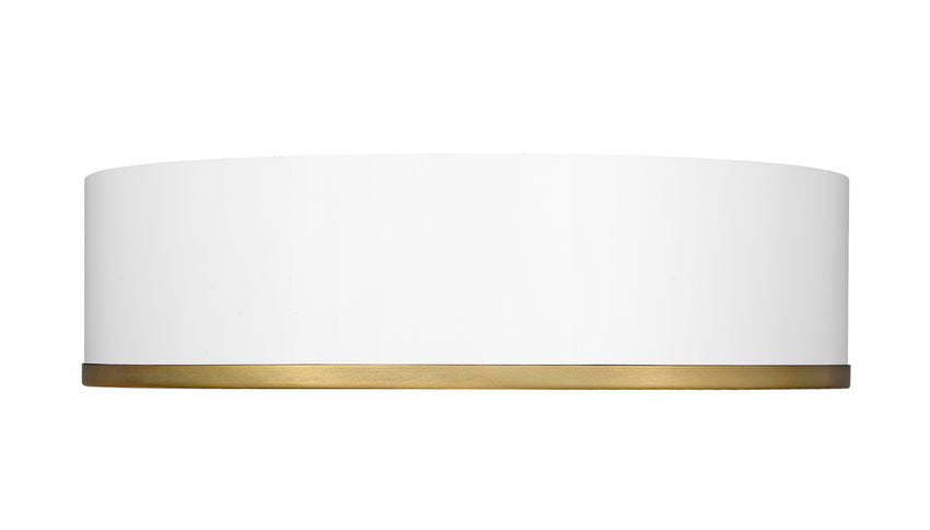 Z-Lite Arlo 20" 4-Light Matte White and Rubbed Brass Steel Flush Mount Lighting