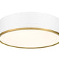 Z-Lite Arlo 20" 4-Light Matte White and Rubbed Brass Steel Flush Mount Lighting