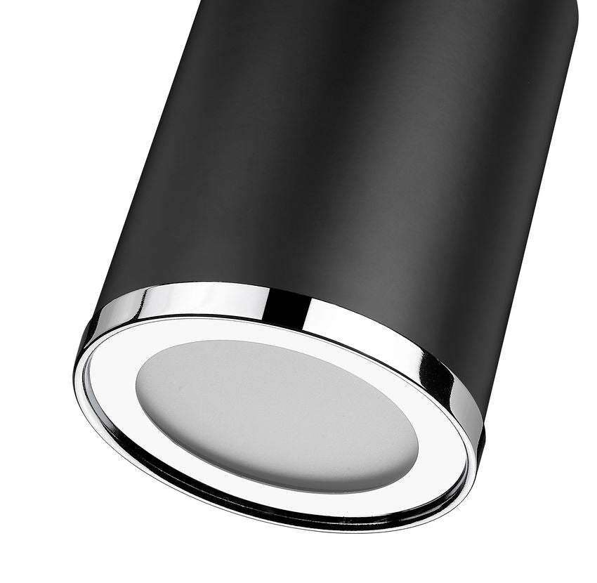 Z-Lite Arlo 6" 1-Light Matte Black and Chrome Steel Flush Mount Lighting