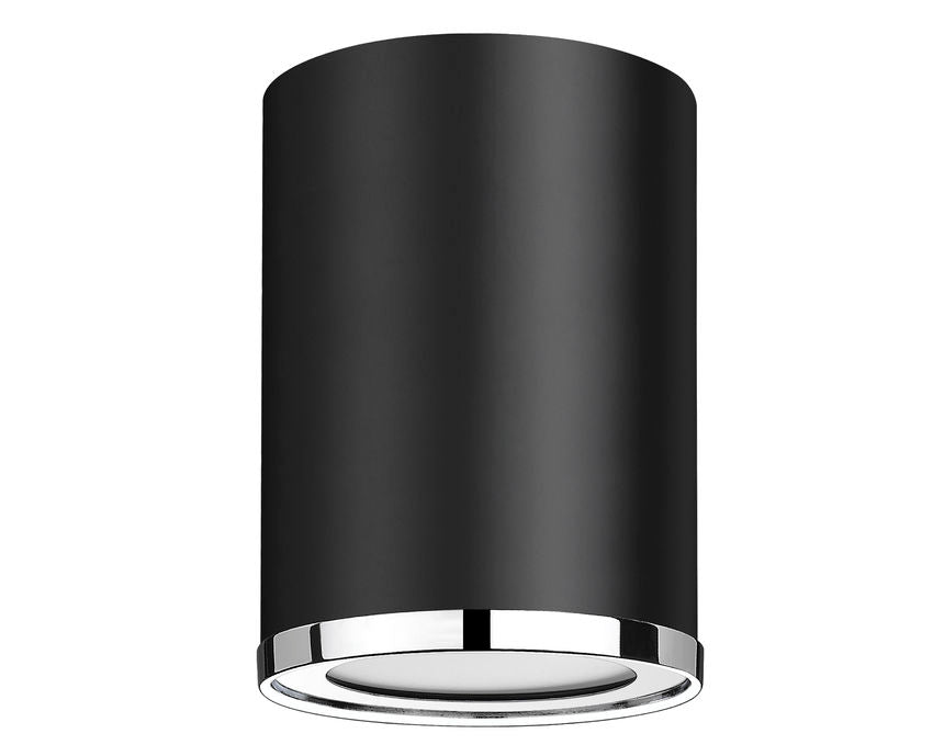 Z-Lite Arlo 6" 1-Light Matte Black and Chrome Steel Flush Mount Lighting