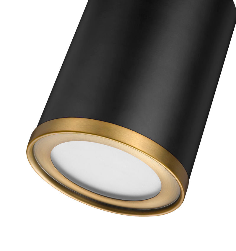 Z-Lite Arlo 6" 1-Light Matte Black and Rubbed Brass Steel Flush Mount Lighting