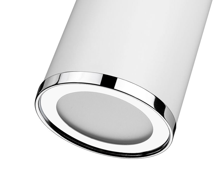 Z-Lite Arlo 6" 1-Light Matte White and Chrome Steel Flush Mount Lighting