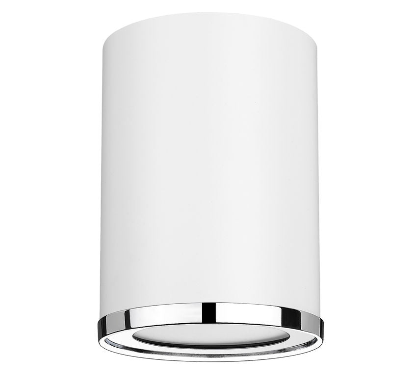 Z-Lite Arlo 6" 1-Light Matte White and Chrome Steel Flush Mount Lighting