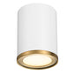 Z-Lite Arlo 6" 1-Light Matte White and Rubbed Brass Steel Flush Mount Lighting