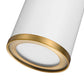 Z-Lite Arlo 6" 1-Light Matte White and Rubbed Brass Steel Flush Mount Lighting