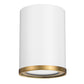 Z-Lite Arlo 6" 1-Light Matte White and Rubbed Brass Steel Flush Mount Lighting