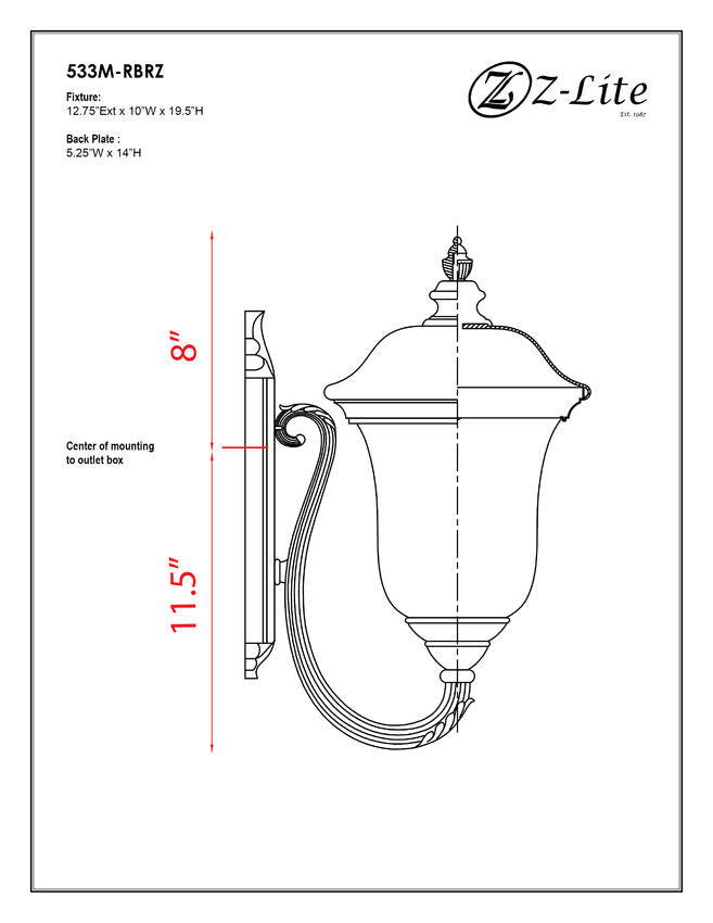 Z-Lite Armstrong 10" 2-Light Bronze Aluminum Outdoor Wall Sconce With Clear Water Glass Shade