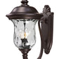 Z-Lite Armstrong 10" 2-Light Bronze Aluminum Outdoor Wall Sconce With Clear Water Glass Shade