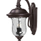 Z-Lite Armstrong 10" 2-Light Bronze Outdoor Wall Sconce With Clear Water Glass Shade