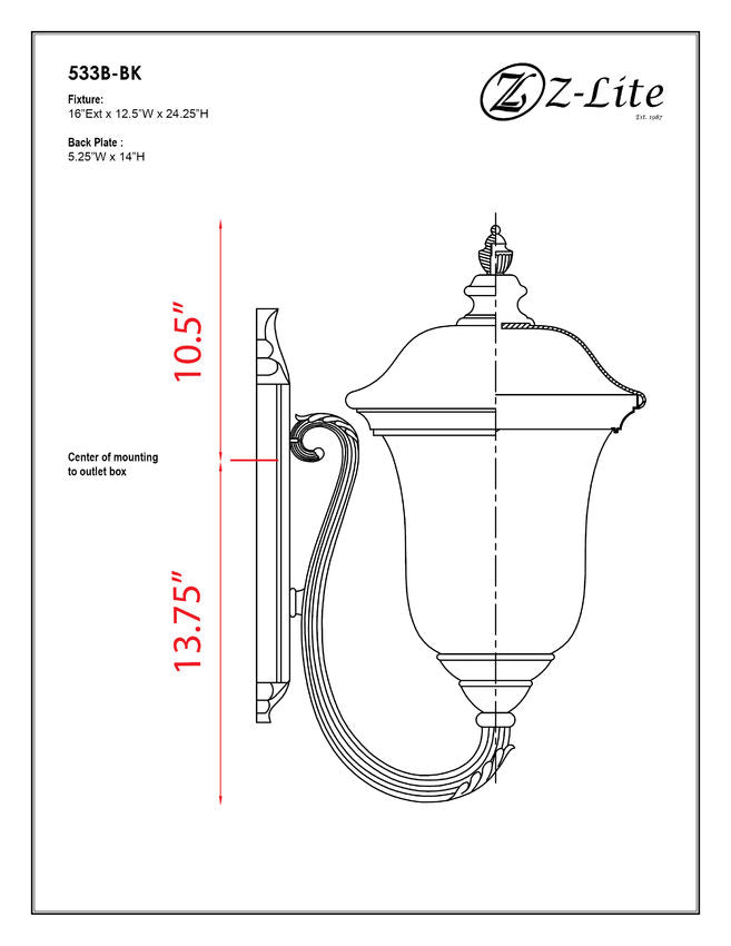 Z-Lite Armstrong 12" 3-Light Black Aluminum Outdoor Wall Sconce With Clear Water Glass Shade