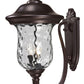 Z-Lite Armstrong 12" 3-Light Bronze Aluminum Outdoor Wall Sconce With Clear Water Glass Shade