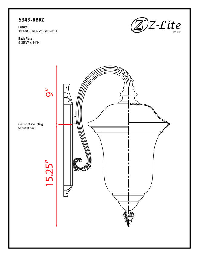Z-Lite Armstrong 12" 3-Light Bronze Outdoor Wall Sconce With Clear Water Glass Shade
