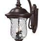 Z-Lite Armstrong 12" 3-Light Bronze Outdoor Wall Sconce With Clear Water Glass Shade