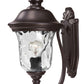 Z-Lite Armstrong 8" 1-Light Bronze Aluminum Outdoor Wall Sconce With Clear Water Glass Shade
