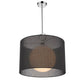 Z-Lite Arosia 20" 1-Light Chrome Pendant Light With Black Fabric Shade