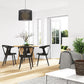 Z-Lite Arosia 20" 1-Light Chrome Pendant Light With Black Fabric Shade