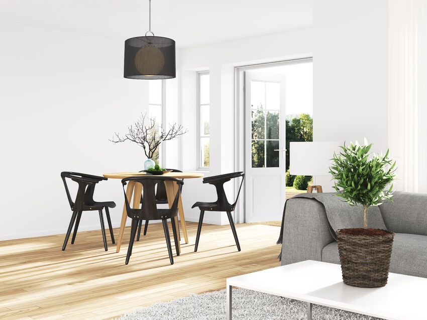 Z-Lite Arosia 20" 1-Light Chrome Pendant Light With Black Fabric Shade