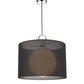 Z-Lite Arosia 20" 1-Light Chrome Pendant Light With Black Fabric Shade