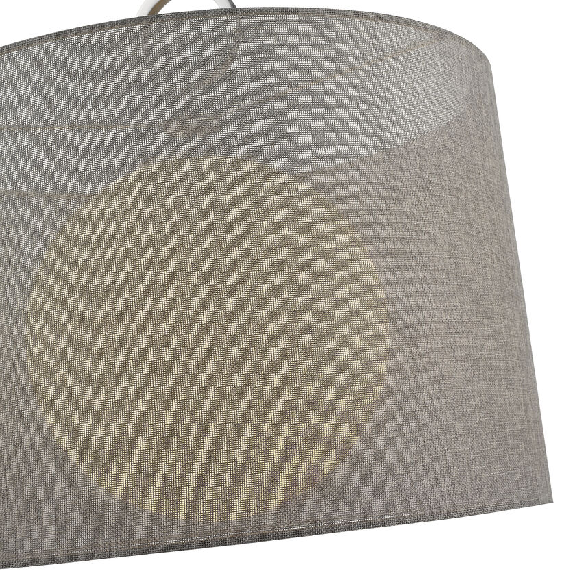 Z-Lite Arosia 20" 1-Light Chrome Pendant Light With Gray Fabric Shade