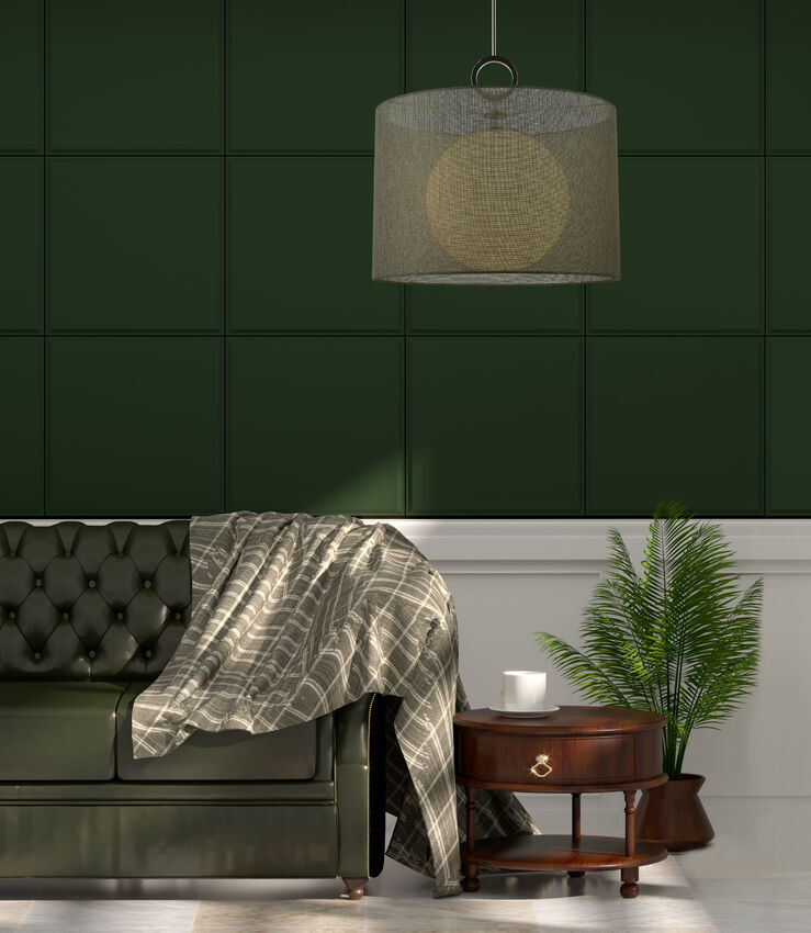 Z-Lite Arosia 20" 1-Light Chrome Pendant Light With Gray Fabric Shade