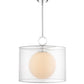 Z-Lite Arosia 20" 1-Light Chrome Pendant Light With White Fabric Shade