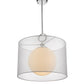 Z-Lite Arosia 20" 1-Light Chrome Pendant Light With White Fabric Shade