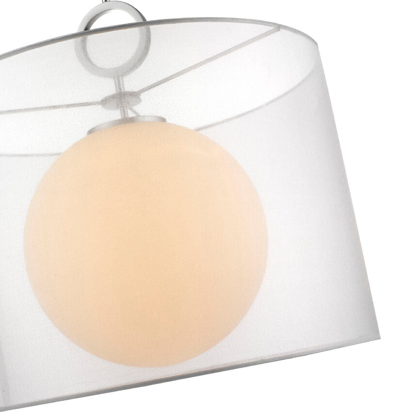 Z-Lite Arosia 20" 1-Light Chrome Pendant Light With White Fabric Shade