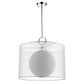 Z-Lite Arosia 20" 1-Light Chrome Pendant Light With White Fabric Shade
