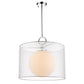 Z-Lite Arosia 20" 1-Light Chrome Pendant Light With White Fabric Shade